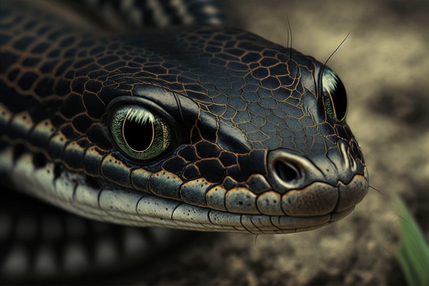 In-depth Look at a Photorealistic Black Snake