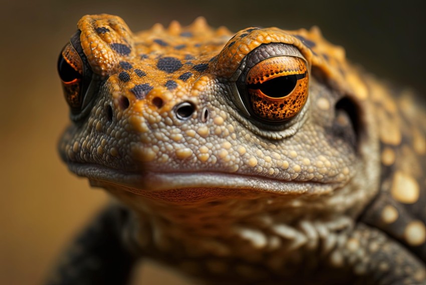 Flamboyant Toad with Detailed Facial Features | Orange and Brown