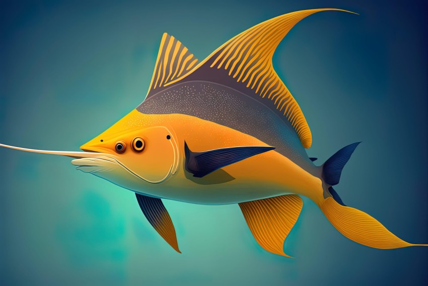 Realistic Fish Illustration with Dolphins and Fishes - Fantasy Art