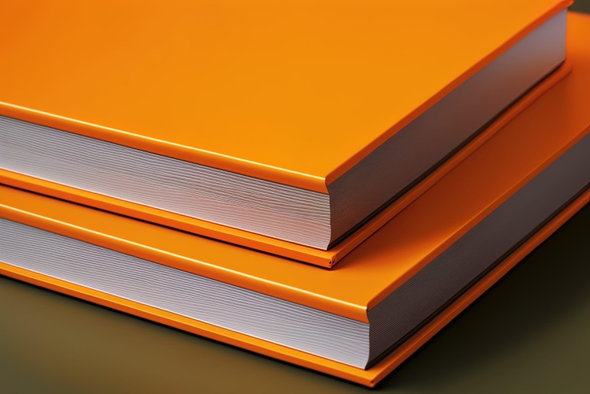Minimalist Orange Books: Clean Lines and Pure Forms