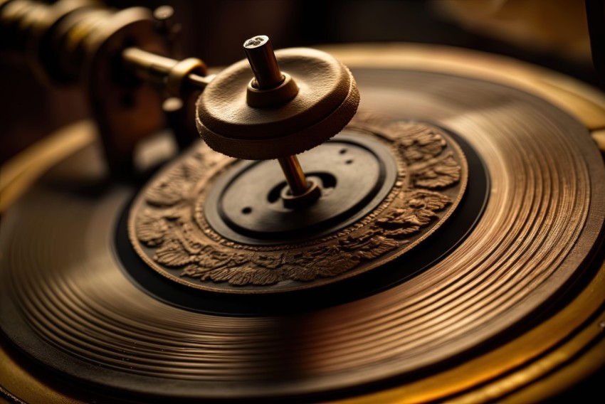 Intricate Byzantine-inspired Phonograph with Frozen Movement