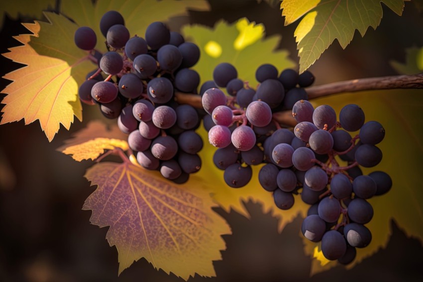 Grapes Hanging from Vine: A Captivating Nature Shot