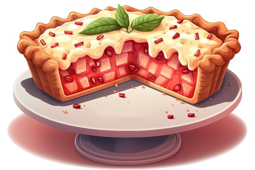 Red Raspberry Pie: Blocky Pixel Art Illustration