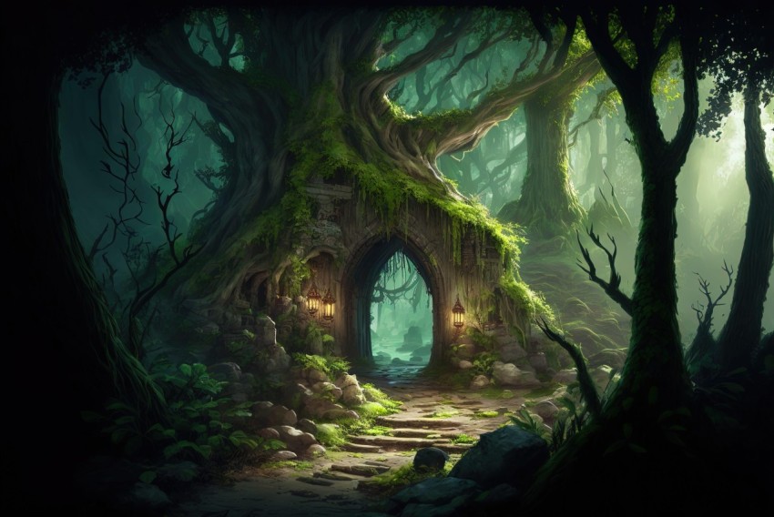 Magical Forest Entrance Illustration | Fantasy Art
