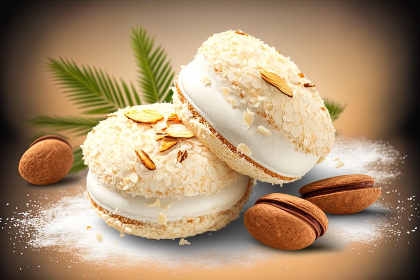 Delicious Coconut Macarons in a Stunning Natural Setting