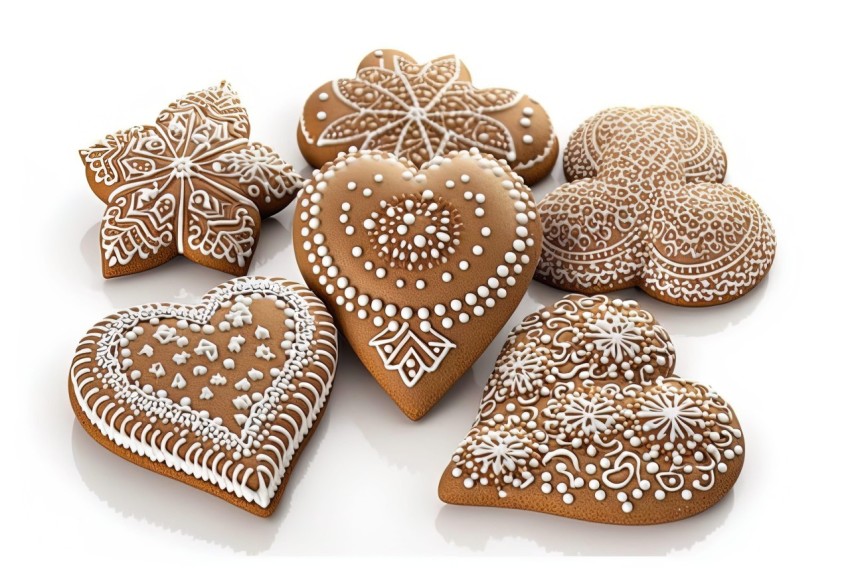 Exquisite Embroidered Gingerbread Cookies | Monochromatic Color Schemes