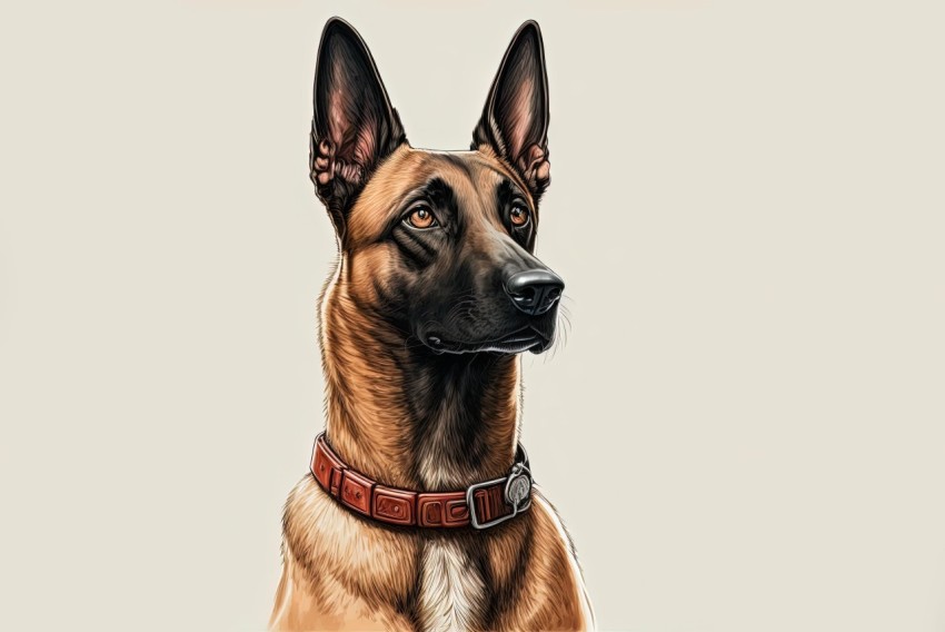 Realistic Painting of a Belgian Shepherd Dog