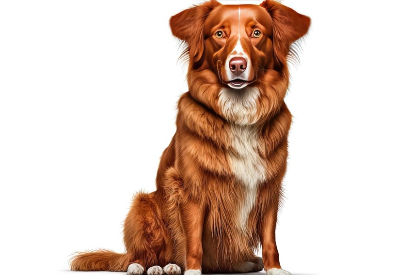 Brown Dog Illustration on White Background