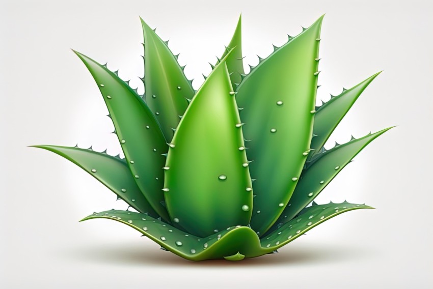 Green Aloe Vera Leaf Illustration | Realistic Mexican Style