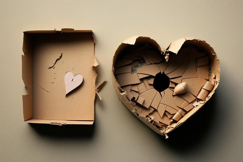 Broken Heart Box: Harsh Juxtapositions in Cardboard