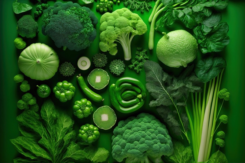 Green Vegetables in Zbrush Style: Monochromatic Masterpieces in 8k Resolution