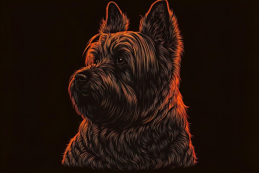Scotch Terriers in Light | Realistic Chiaroscuro Illustration