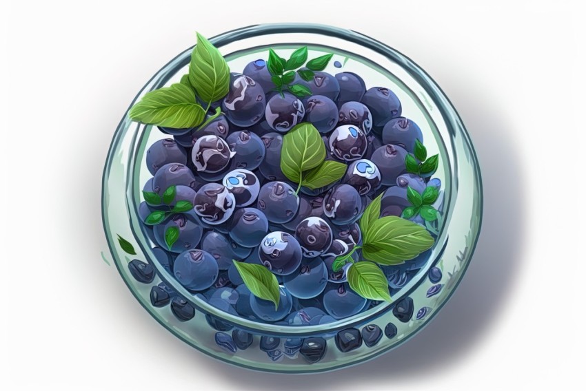 Blueberries in a Glass Bowl: Hyper-Realistic Animal Illustrations