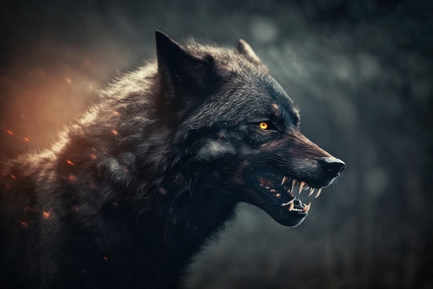 Angry Wolf in Epic Fantasy Scene | Photorealistic Art