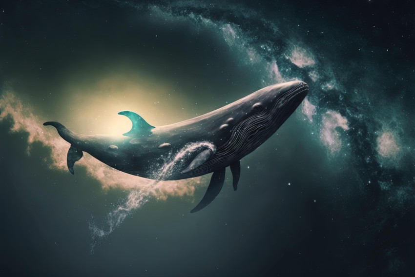 Stunning Realistic Whale Swimming in Space | Hyper-Detailed Rendering