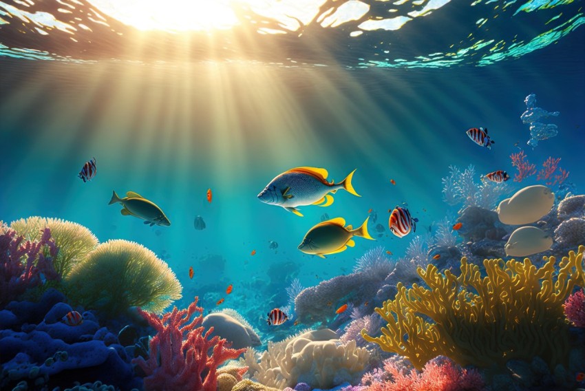 Colorful Coral: A Realistic Underwater Scene