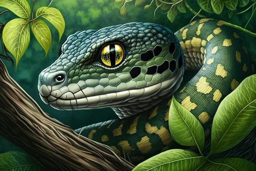 Snake Illustration in Hyper-Realistic Style | Xbox 360 Graphics