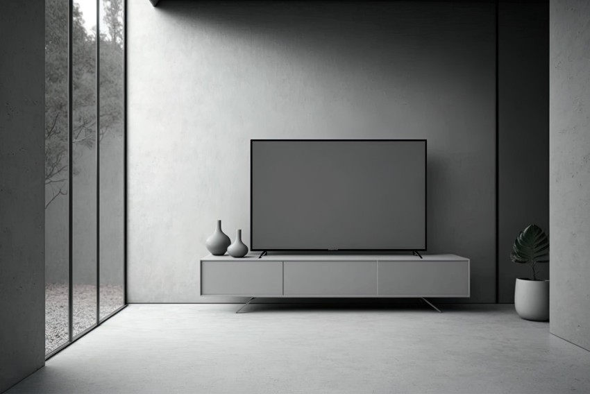 Minimalist Living Room with Modern Flat Screen TV