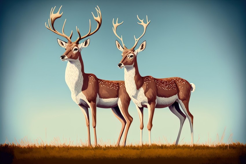 Detailed Deer Illustration in Realistic Style | Vector Art