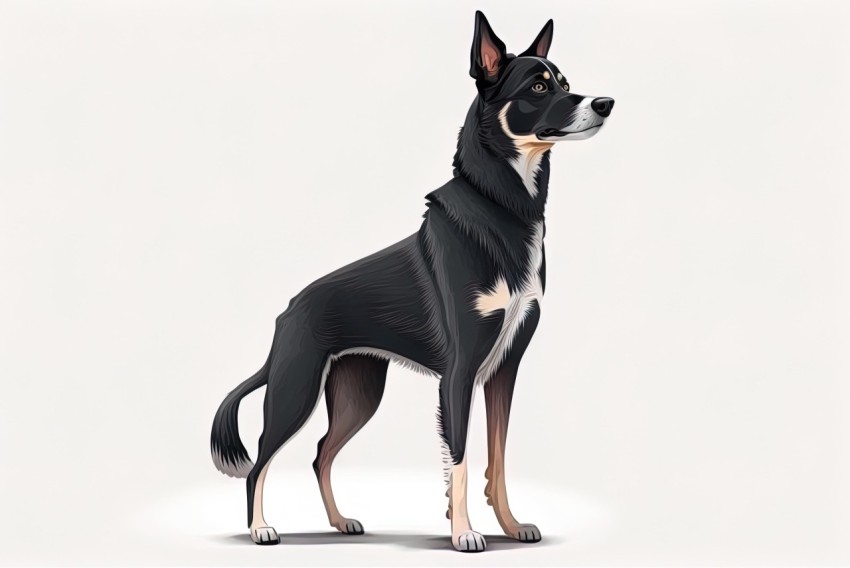 Black and Brown Dog - Realistic Rendering with Delicate Markings