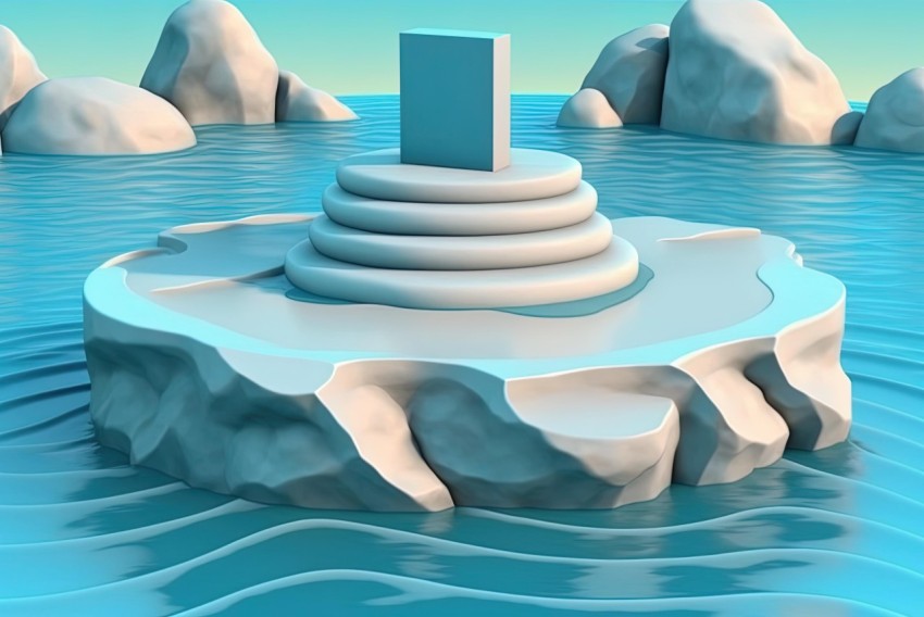 Iceberg with Water 3D Model | Organic Forms and Geometric Shapes