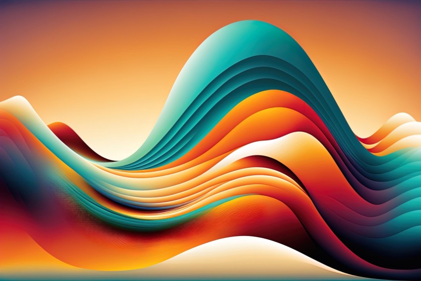 Colorful Waves: A Captivating Abstract Artwork
