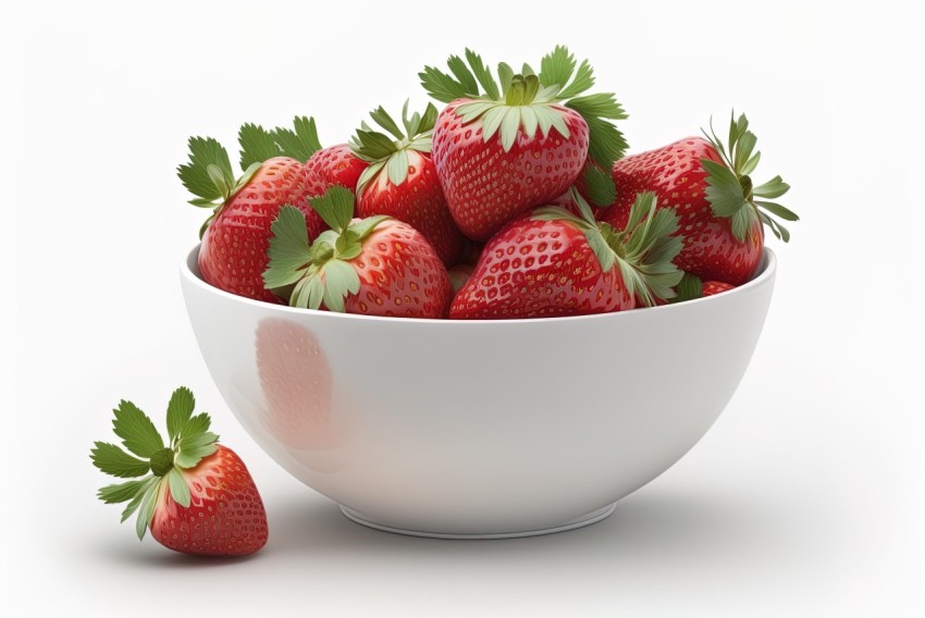 White Bowl of Strawberries: Physically Based Rendering