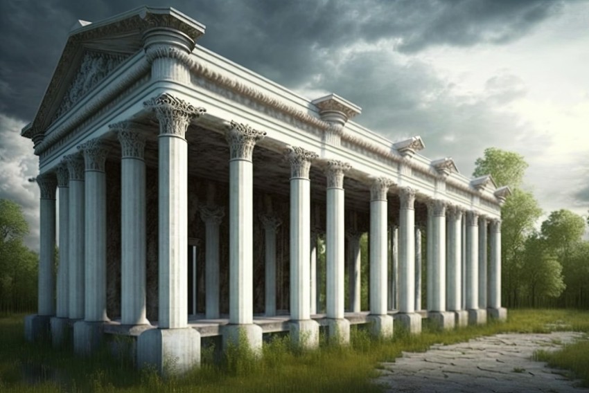 Neo-Classical Roman Architecture: Photorealistic Villa Ruins