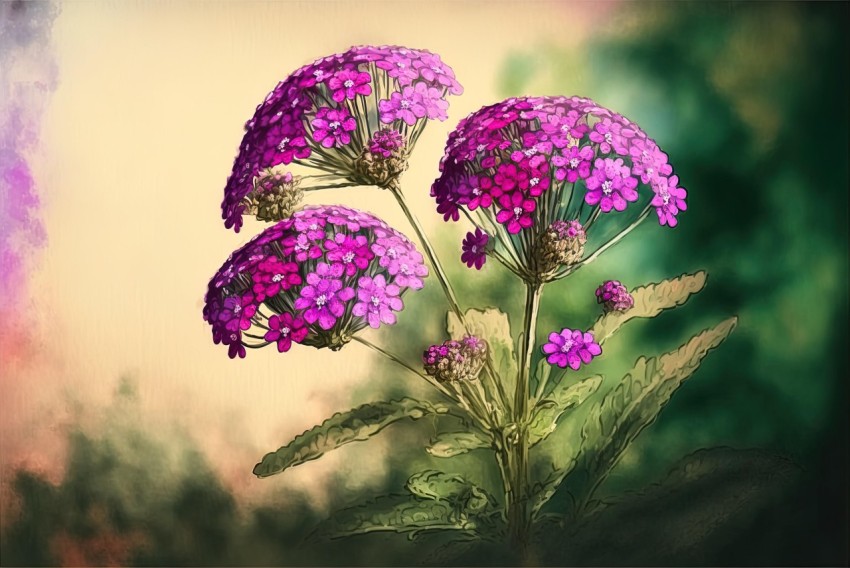 Realistic Purple Flowers with Detailed Wildlife - Backlight Scenery