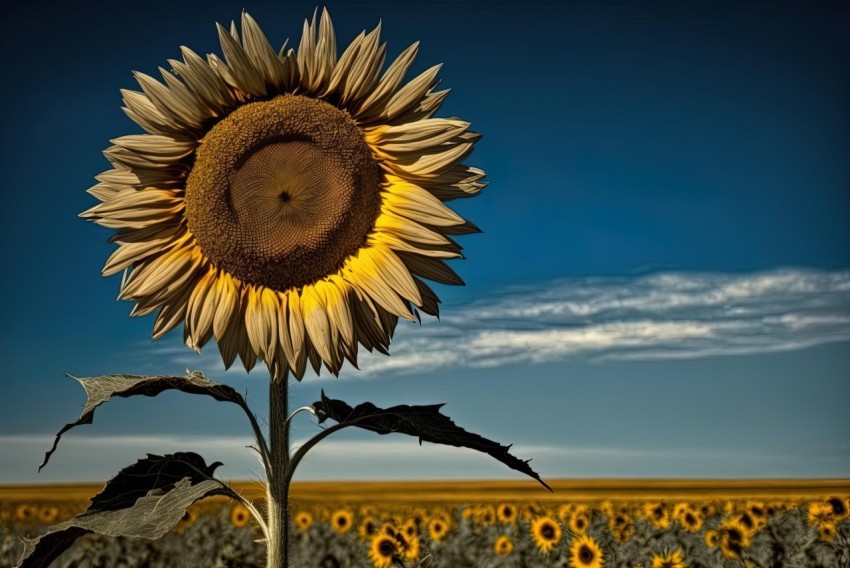 Golden Sunrise: Stunning Sunflower on Prairie