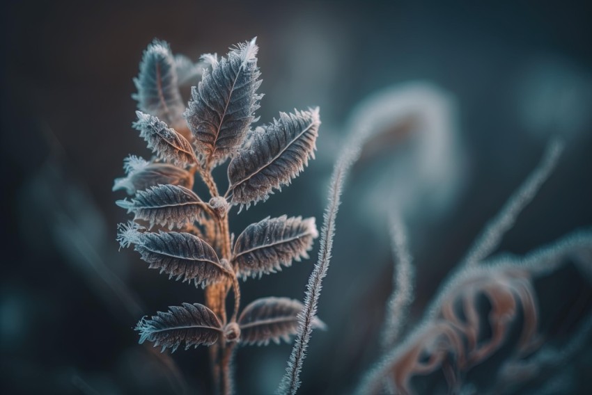 Frosty Leaves - Delicate Nature Photography