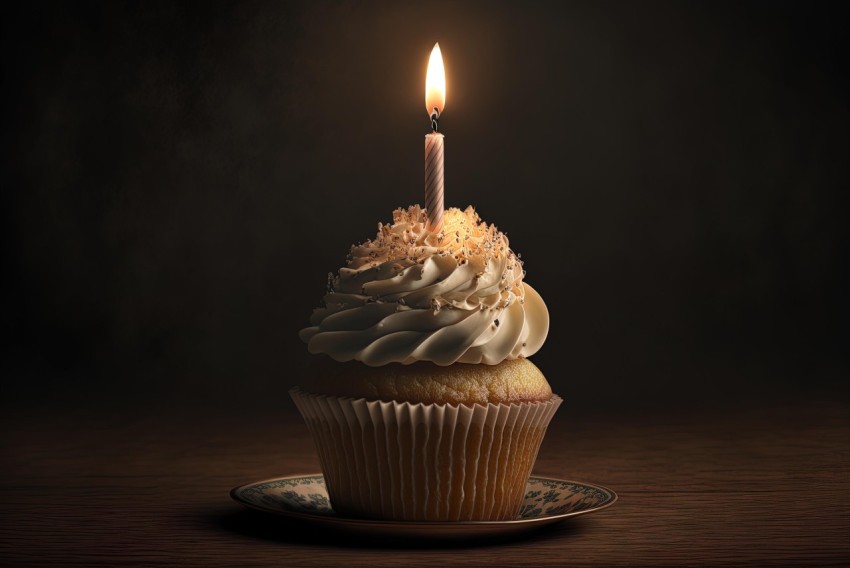 Candle Lit Cupcake - Photorealistic Rendering | Historical Touch