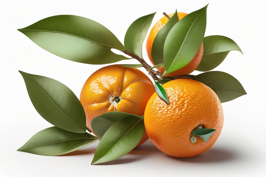 Realistic and Hyper-Detailed Oranges with Leaves - Crisp and Clean Renderings