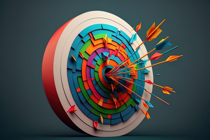 Target Arrows in Digital Concept - Abstract Colorist Sculptor Style