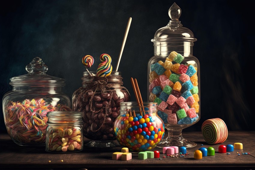 Glass Jars with Sweets: A Captivating Blend of Realism and Fantasy