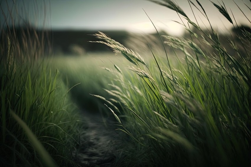Serene Grass Field at Sunset | Realistic and Ethereal Landscape