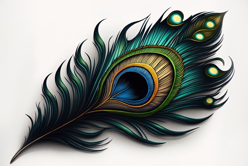 Peacock Feather Tattoo Design | Colorful Compositions | 3D Sculpture
