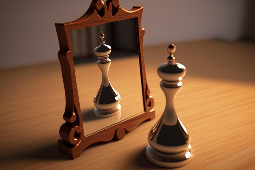 Photo-realistic Vray Composition with Mirrored Chess Piece