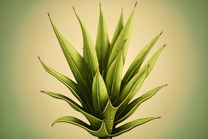 Aloe Vera Leaf Illustration in Matte Style