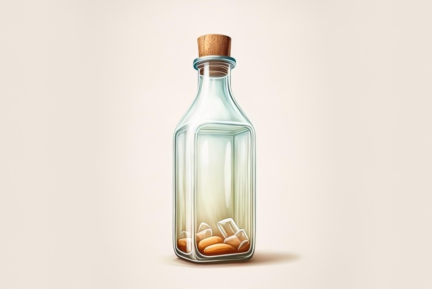 Nuts Filled Bottle Illustration | 2D Game Art Style
