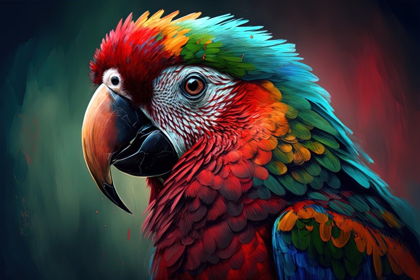 Colorful Parrot Artwork in Speedpainting Style | Detailed Character Illustrations