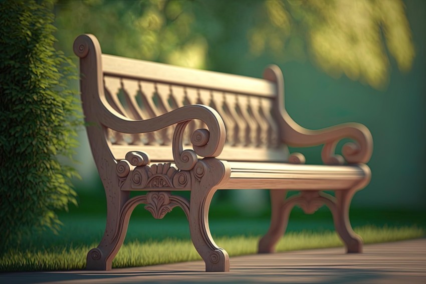 Classical Style Park Bench Rendered in Cinema4D