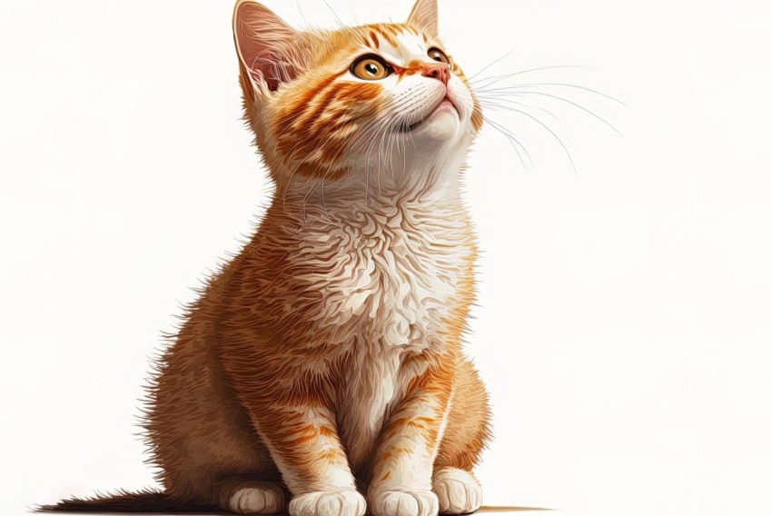 Delightful Orange Cat Illustration with Hyper-Realistic Detail