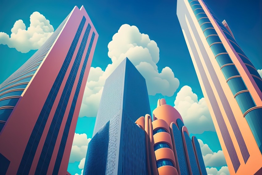Futuristic City in Retro Pop Art Style | Realistic Perspective