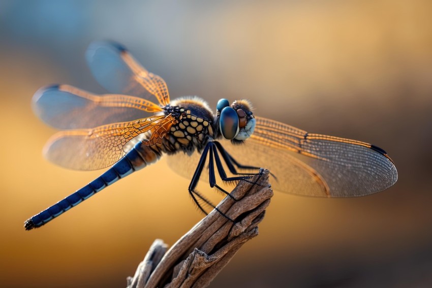 Dragonfly Portrait on Wood - Mesmerizing Optical Illusion