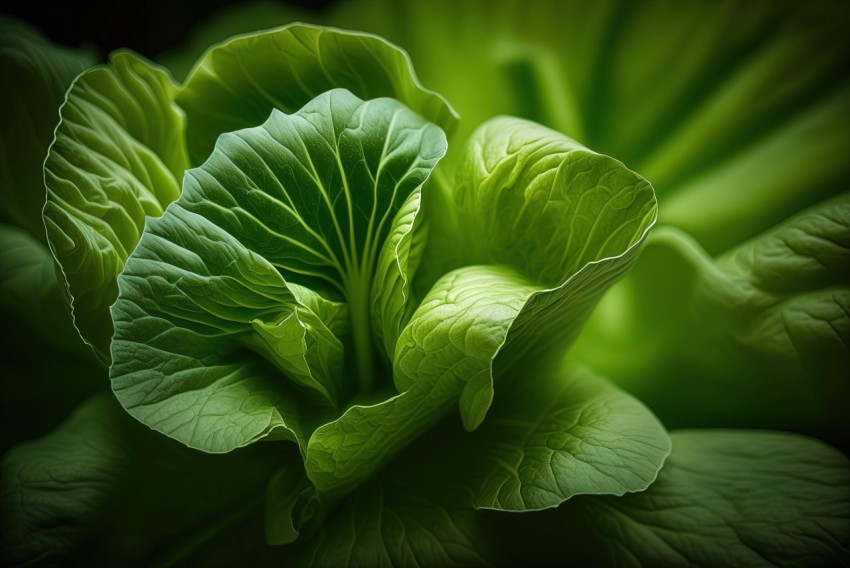 Green Cabbage Close Up | Organic Shapes and Curved Lines