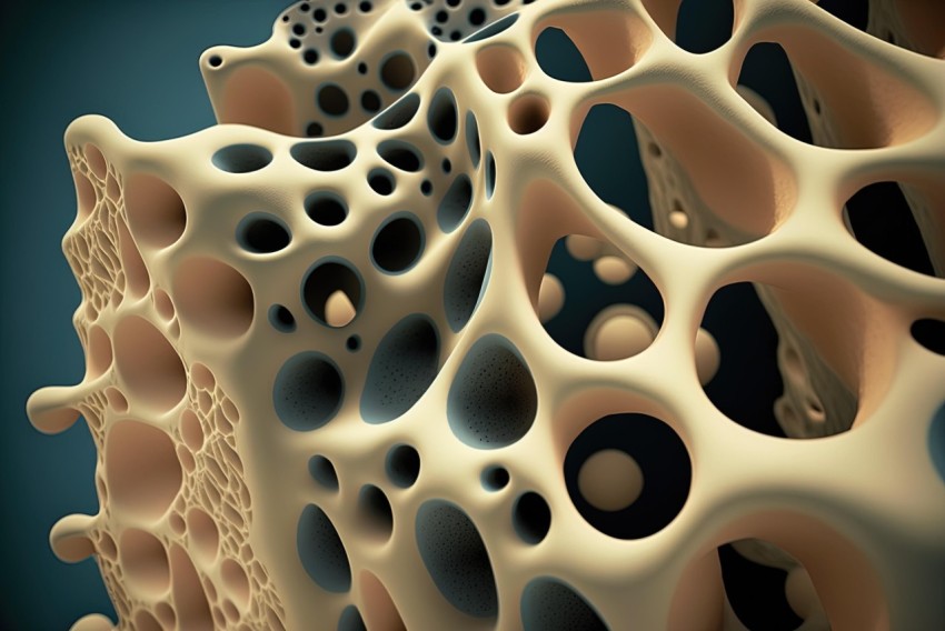 Porous Bone Structure 3D Rendering | Scientific Illustrations