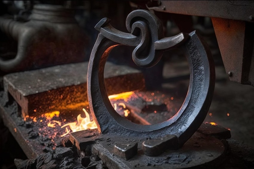 Metal Horseshoe Forge | Crafted Spiral Design | Artistic Blacksmithing
