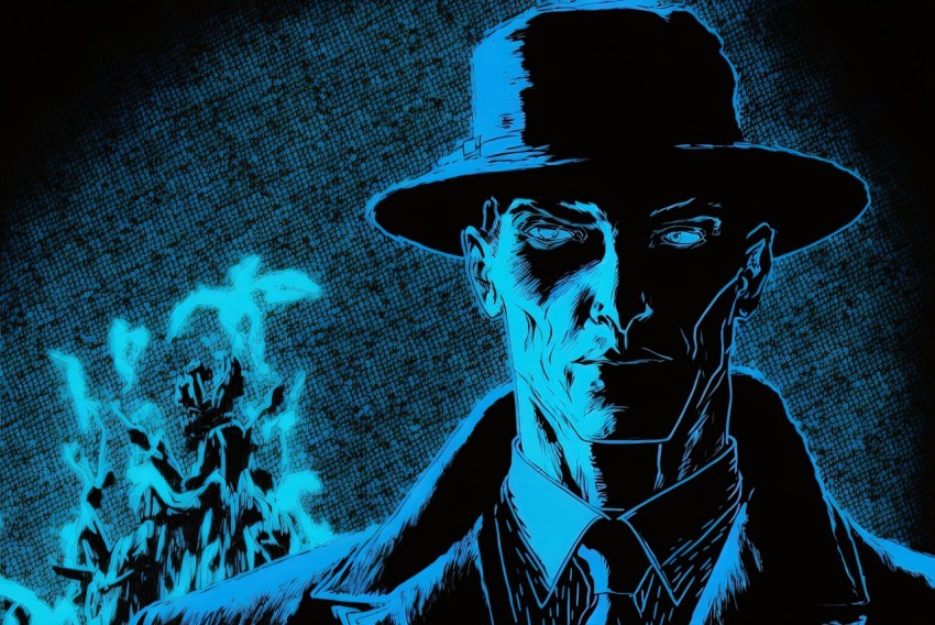 Mysterious Film Noir Cartoon with Illusory Wallpaper and Pulp Comics Inspiration