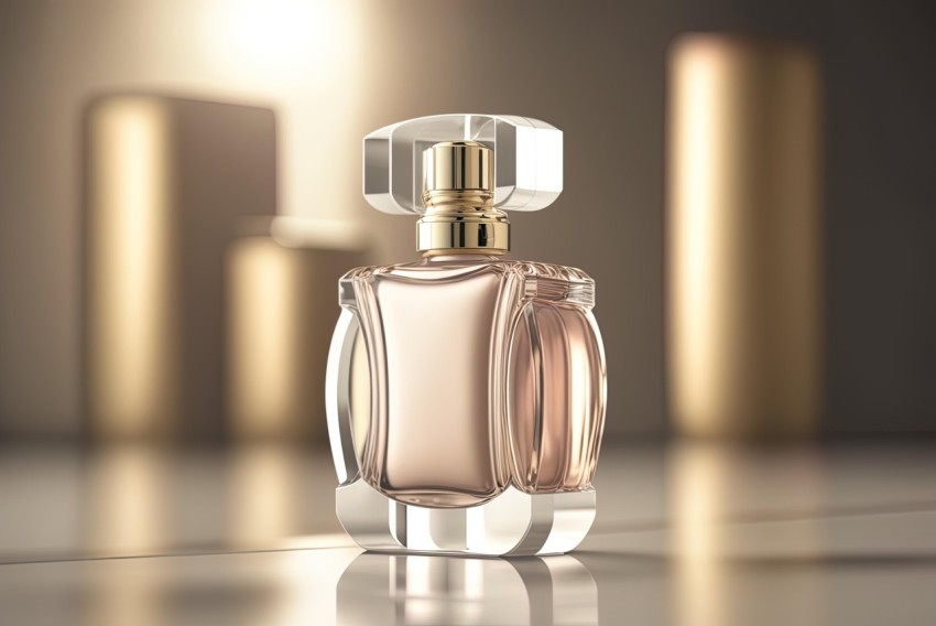 Empty Perfume Bottle with Reflection | Elegant 3D Rendering